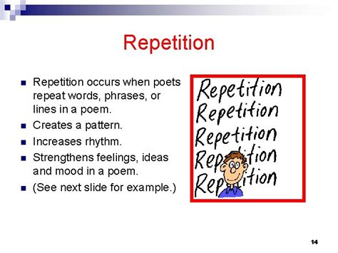 Repetition n n Repetition occurs when poets repeat words, phrases, or ...