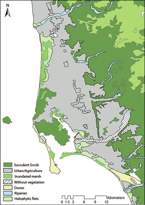 Vegetation map of Greater San Quintín modified from Geographic... | Download Scientific Diagram