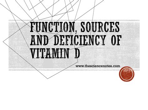 Health benefits and Deficiency of Vitamin D - The Science Notes