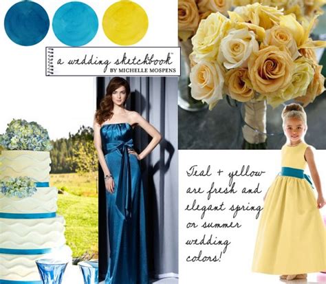 Teal + Yellow Wedding Colors – Mospens Studio