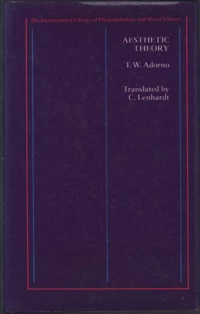 Aesthetic Theory. by Adorno, Theodor W.:: Sehr gut Leinen (1972 ...