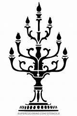Candelabra Stencil  Free Printable Papercraft Templates sketch template