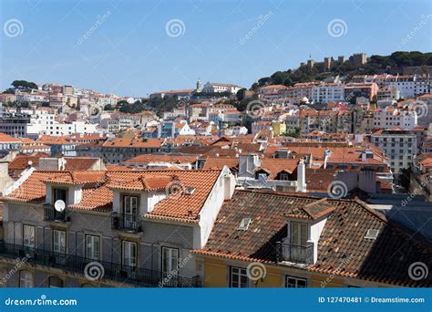 Rooftop view of Lisbon editorial photo. Image of roof - 127470481