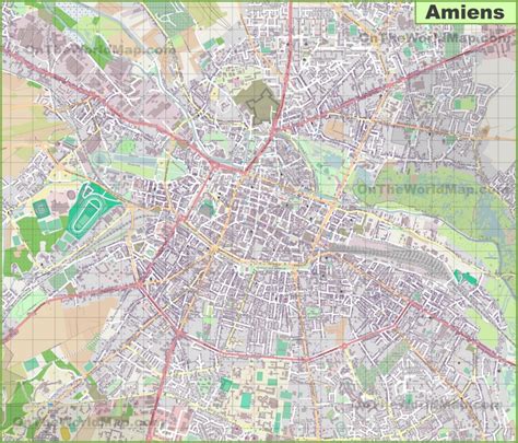 Large detailed map of Amiens - Ontheworldmap.com