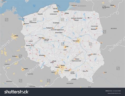 Poland Political Map Neighbors Capital National Stock Illustration ...