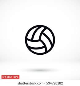 Volleyball Ball Outline Vecto Stock Vector (Royalty Free) 1296720193