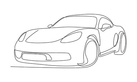 Premium Vector | Continuous line of car. Minimalist style black linear sketch