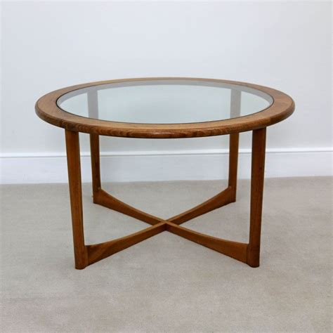 Mid Century Teak & Glass Round Coffee Table | #108753 - pickndecor.com/furniture | Round glass ...