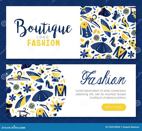 Boutique Fashion Banner Design with Garment and Hanger Vector Template ...