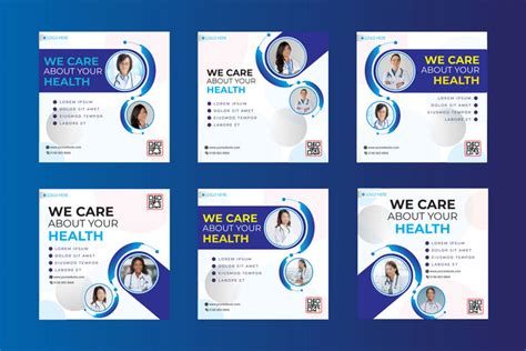 Free Vector Flat Hospital Instagram Posts Collection | EPS Free Download - Pikbest