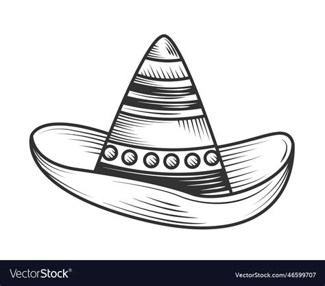 Mexican traditional hat Royalty Free Vector Image