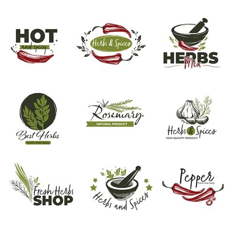 Premium Vector | Herbs and spices, isolated pepper and culinary supplements for food and dishes