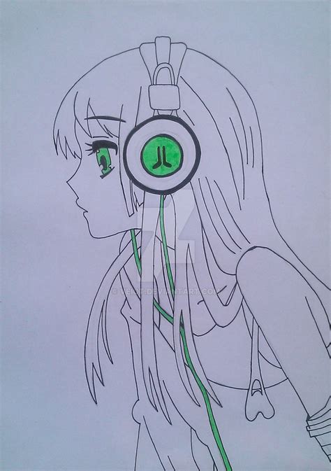 Anime Girl With Headphones by veiot on DeviantArt