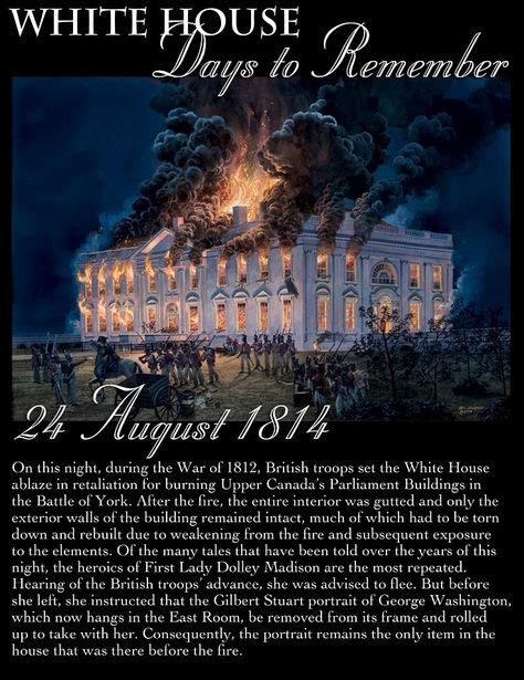 The burning of the White House by the British, on August 24, 1814 ...