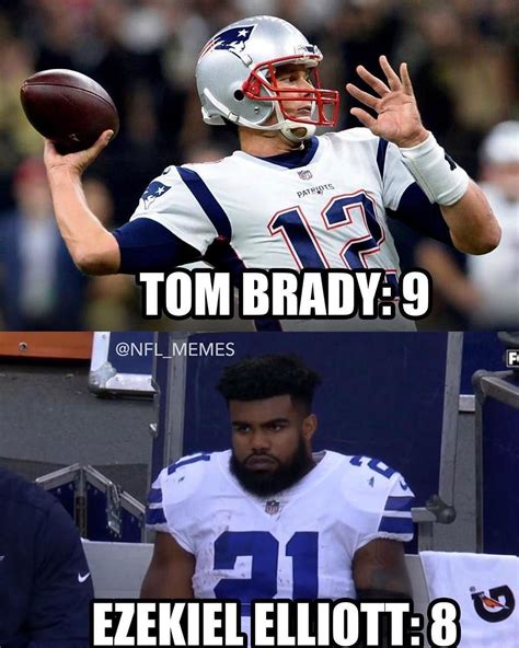 Tom Brady had more rushing yards than Zeke today 😂 (NFL_Memes/Twitter) | Nfl memes, Tom brady ...