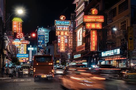 Chinatown Bangkok Thailand Background, Southeast Asia, Thailand ...