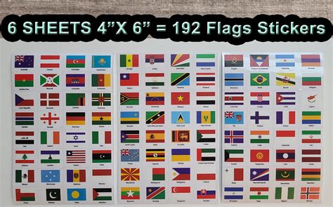 World Flags Stickers 192 Countries PVC transparent planner | Etsy