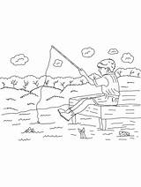 Summer Fishing Coloring Page Printable Sketch sketch template