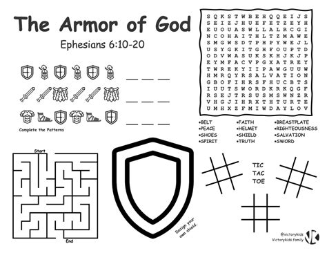 Armor Of God Printable Worksheets