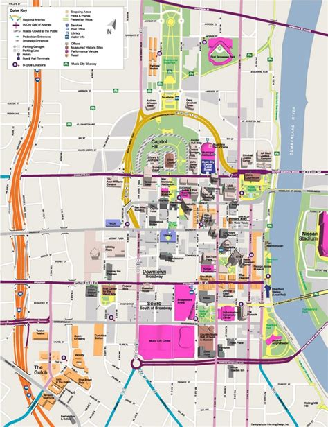 Nashville tourist attractions map