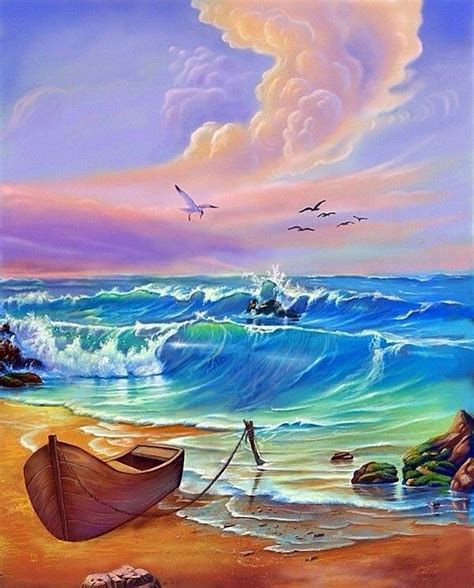 ART~ The Angry Sea | Pinturas paisajes marinos, Pinturas de playa, Arte del océano