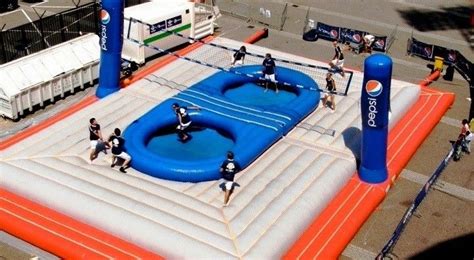 Durable 0.55mm PVC Inflatable Bossaball Court For Adult Inflatable Games