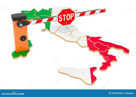 Border Close in Italy. Customs and Border Protection Concept Stock Illustration - Illustration ...