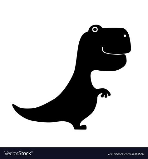 Black silhouette tyrannosaurus dinosaur flat Vector Image