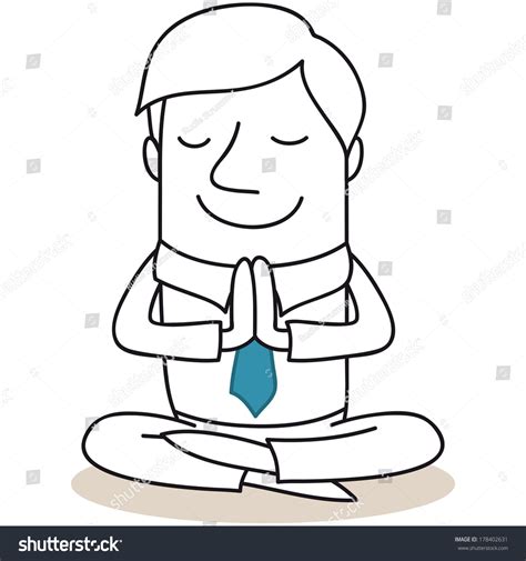 Illustration Monochrome Cartoon Character Calm Businessman Stock Illustration 178402631 ...