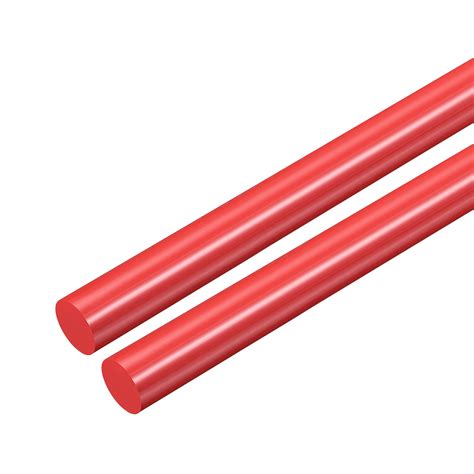 2pcs Plastic Round Rod 1/2" Dia 20" Length Red (POM) Polyoxymethylene Rods Engineering Plastic ...