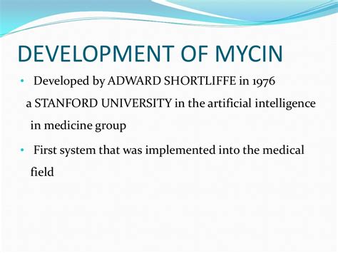 Expert system mycin