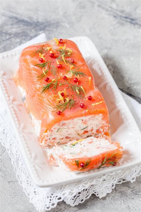 Delisius salmon terrine stock photo. Image of cuisine - 80951526