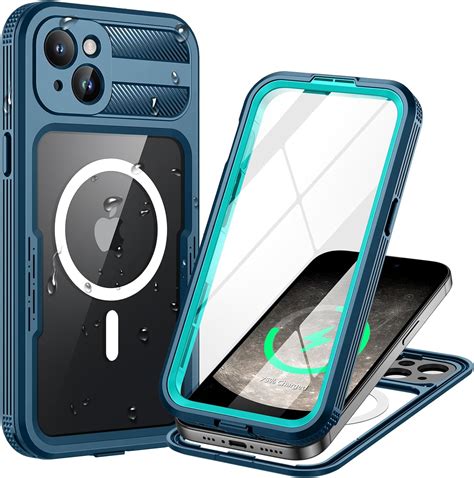 Amazon.com: Lanhiem Magnetic for iPhone 15 Plus Case, IP68 Waterproof Dustproof Case ...