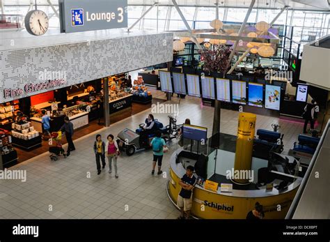 Departure lounge inside Schiphol Airport, Amsterdam Stock Photo ...