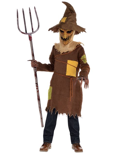 Boys Scary Scarecrow Costume Child Teen Horror Halloween Fancy Dress Outfit | eBay