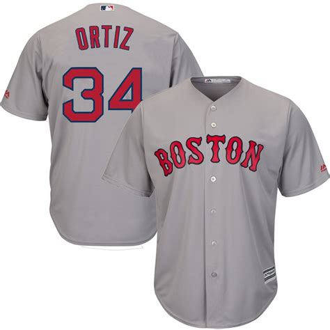 Men's Boston Red Sox David Ortiz Majestic Gray Road Cool Base Player Jersey