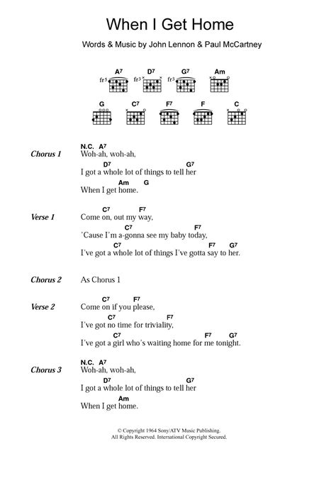 When I Get Home by The Beatles - Guitar Chords/Lyrics - Guitar Instructor