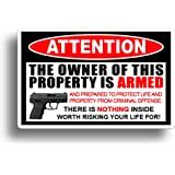 Amazon.com: Atomic Market Second 2nd Amendment Handgun Pistol Warning Decal Sticker Gun 2 Pack ...