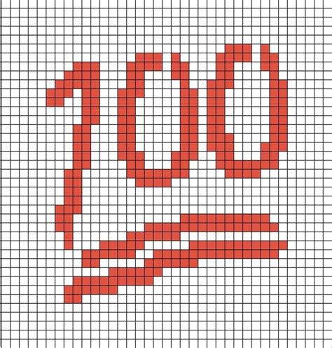 '100' Emoji Pixel Art | Pixel art pattern, Pixel art, Tapestry crochet patterns