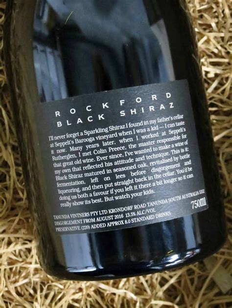 [SOLD-OUT] Rockford Sparkling Black Shiraz N.V. Disgorged 2016 ...