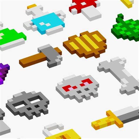 3D More than 50 game assets low poly pixel art style - TurboSquid 1873132