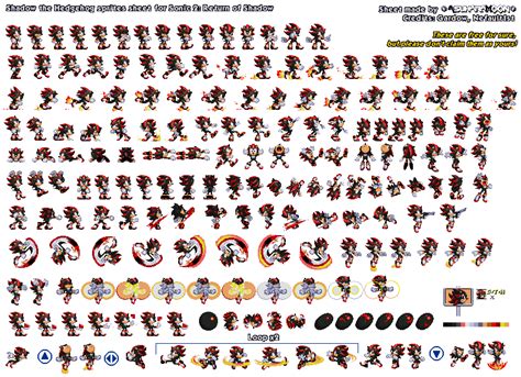 Shadow The Hedgehog Sprites Sheet for Sonic 2: RoS by AsuharaMoon on ...