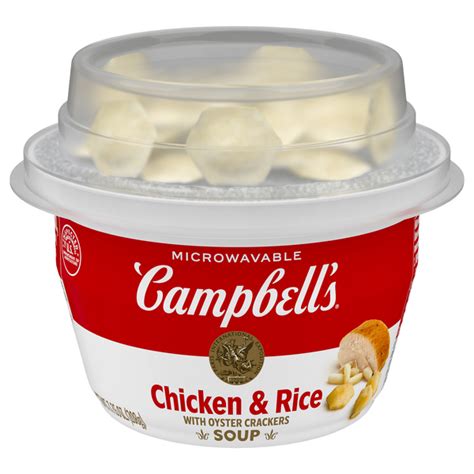 Save on Campbell's Chicken & Rice with Oyster Crackers Soup ...