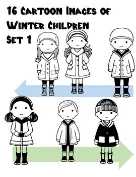 16 Ready-to-Use Winter Cartoon Characters for Educational Resources - Set 1