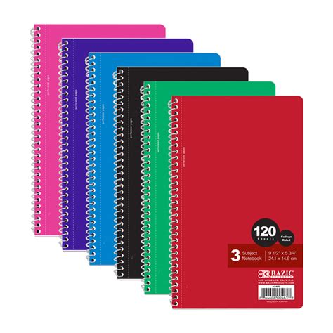 Wholesale 3 Subject College Ruled Spiral Notebook - DollarDays