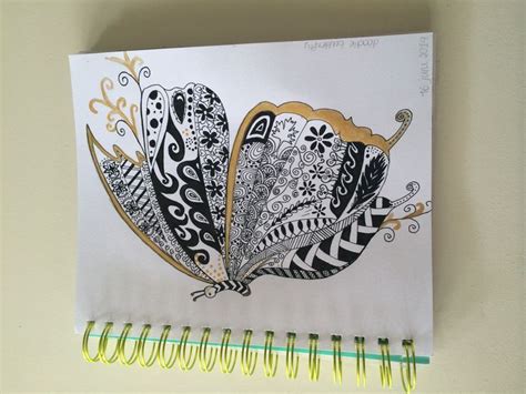 Butterfly doodle art with a golden touch | Doodle art, Love doodles ...