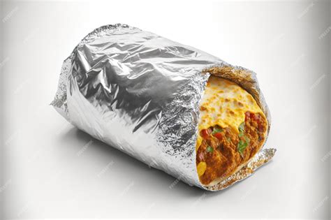 Premium AI Image | Burrito wrapped in aluminum foil isolated