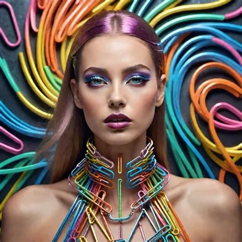 Stunningly gorgeous vogue woman wearing multi-color...