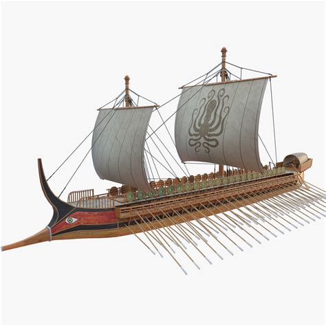 greek warship trireme 3d model