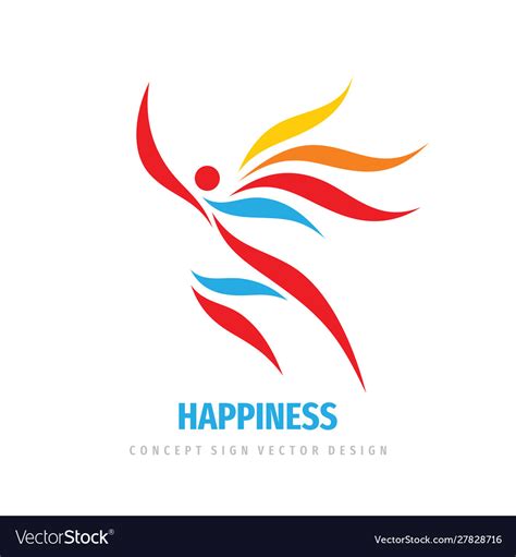 Happiness people business logo design human Vector Image